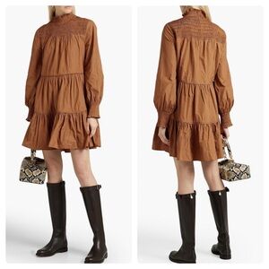 Veronica Beard Vigore Smocked Shirred Shell Mini Dress EUC 8